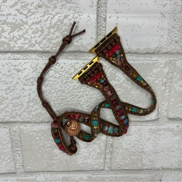 APPLE WATCH Bohemian glass Beaded Bracelet watch band. It fits my Apple Watch 7 - Picture 5 of 8